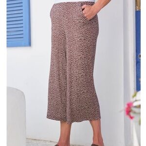 NWT Woolovers Printed Jersey Culotte Pants Mono Shatter Print XXL